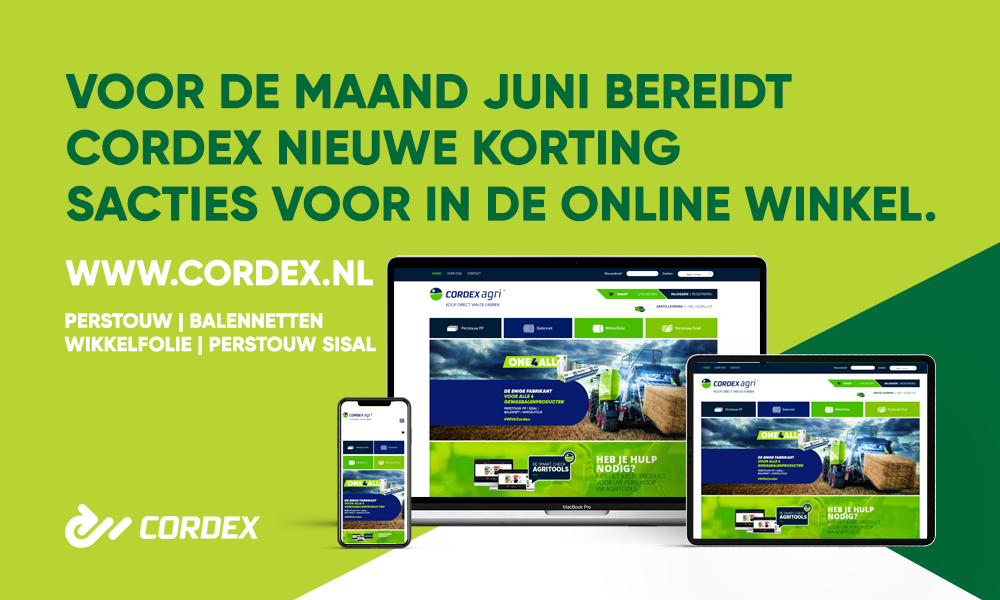 Voor de maand juni bereidt Cordex nieuwe kortingsacties in de online winkel