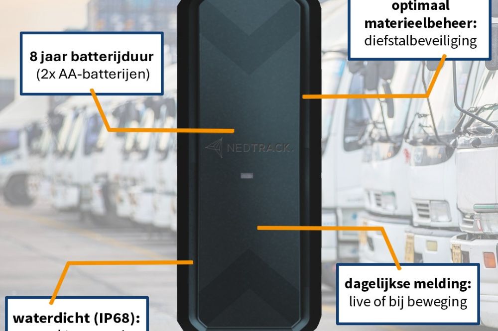 Nedtrack introduceert assettracker met batterijduur van acht jaar