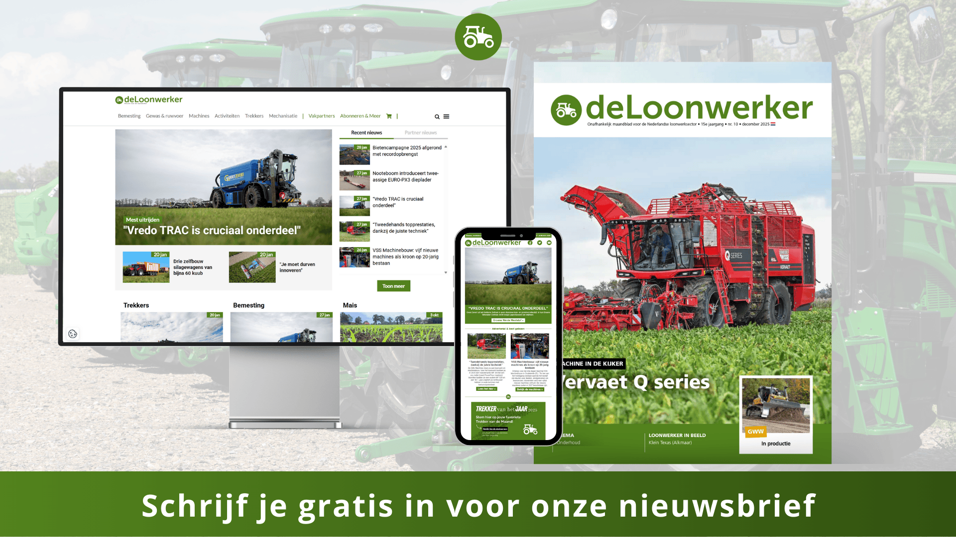 Sfeerbeeld van De Loonwerker op verschillende media, Website, nieuwsbrief en vakblad